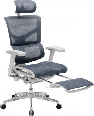 Кресло для руководителя Expert SAIL серая сетка с подножкой RSAM01-G-GY
